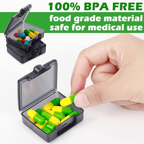 Miniatura 5 de Paquete de 6 pastilleros pequeños de bolsillo para pastillas, contenedor de píldoras pequeño diario para viajes, soporte para medicamentos, lindos
