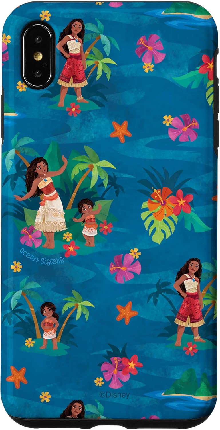 iPhone 14 Pro Max Disney Moana 2 Moana & Simea Ocean Sisters Tropical Pattern Case