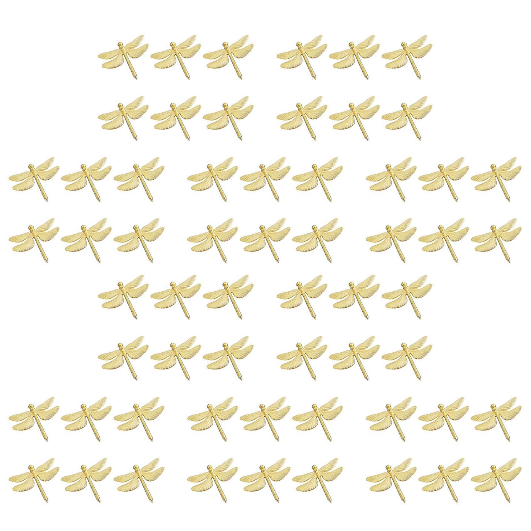 Hndhbfgrt 60PCS Dragonfly Napkin Ring Gold DIY Hotel Wedding Banquet Table Display Metal Napkin Buckle