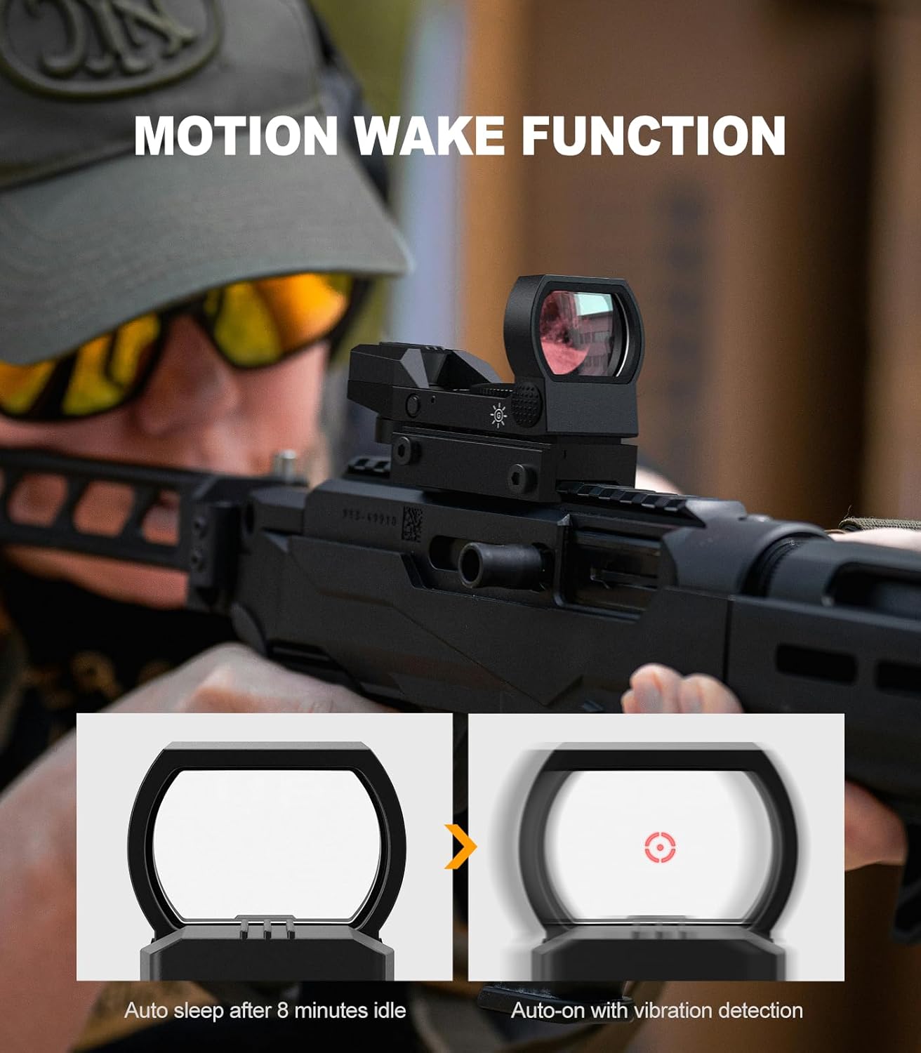 Feyachi Reflex Sight Red Green Dot Optics 4 Adjustable Reticles Sight with Button Brightness Adjustment