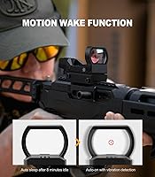 Vista 4 de Feyachi Vista Reflex Red Green Dot Optics 4 Vista de retículas ajustables con ajuste de brillo de botón