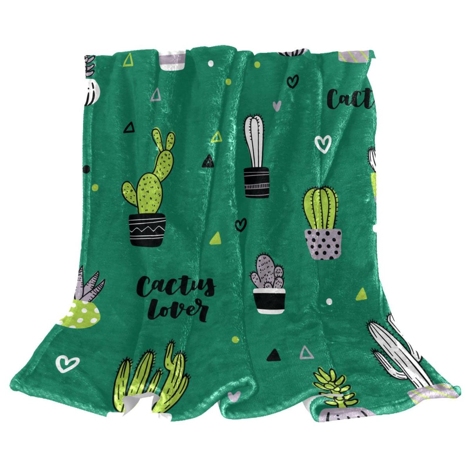 Couverture polaire légère cactus pour des soirées cocooning sur le canapé