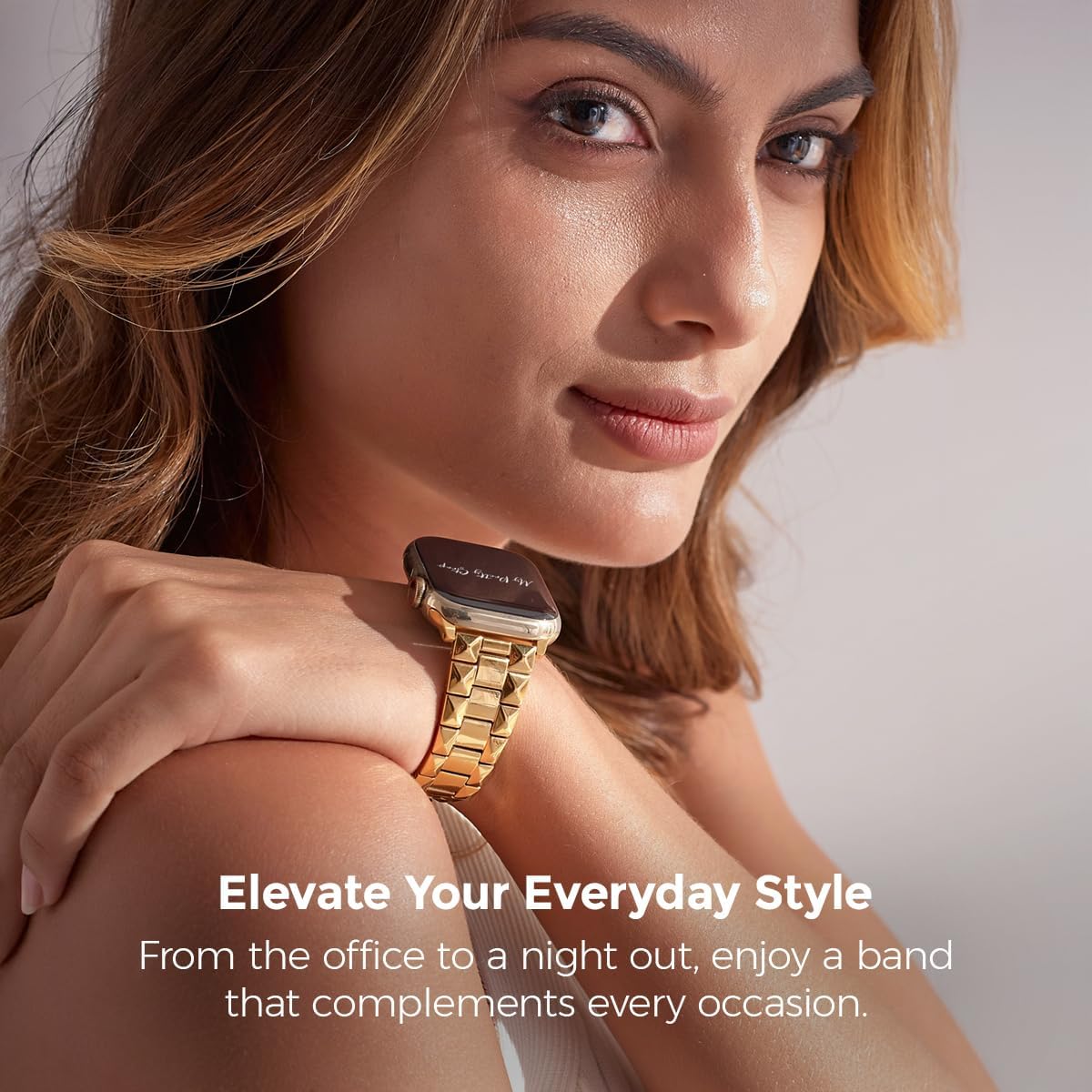 My Pretty Strap - Compatible Apple Watch Band Strap, Stainless Steel Fashion iWatch Replacement Strap- Easy Resizing, No Tool Needed, Fits Most Wrists- Series 1-11, SE and Ultra