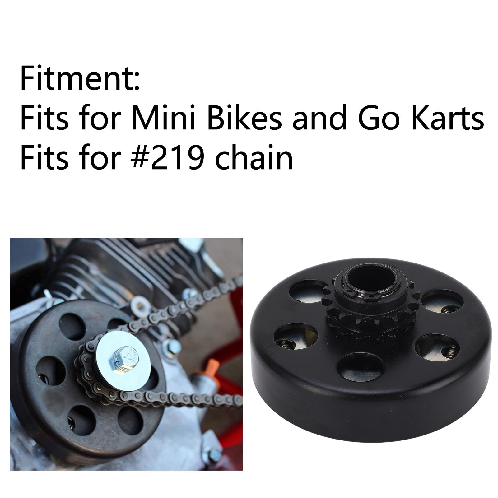 Jadeshay Embrayage Centrifuge à Alésage De 20 Mm, Embrayage Robuste 16T pour Chaîne 219, Moteur De 6,5 CV, Mini-vélos, Go Karts