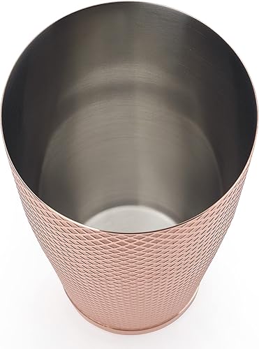 Miniatura 3 de Barfly Agitador de celosía de diamante de 28 onzas, chapado en cobre