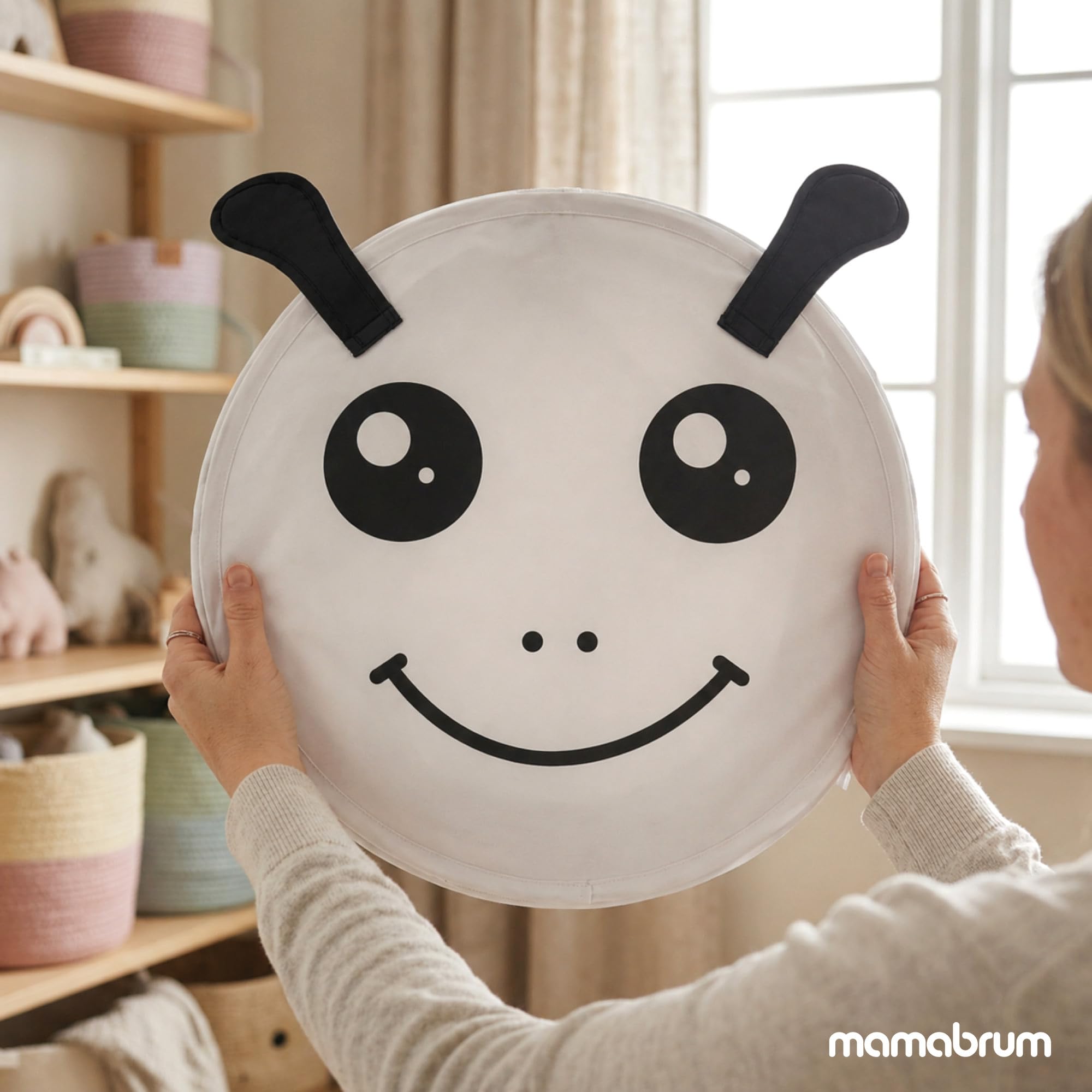 mamabrum Tunnel Gioco per Bambini, Struttura Gioco Pieghevole Pop-Up, Poliestere 190T con Rivestimento PA, 180 x 46 cm, a Forma di Bruco, Senza Montaggio