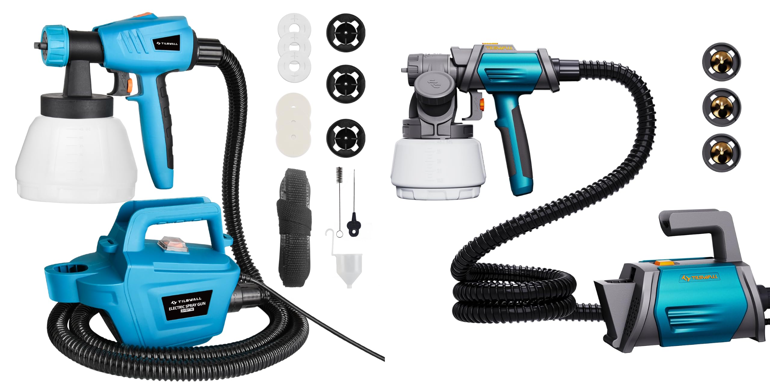 Tilswall Pistola de Pintura 800W & Shark800 HVLP Pistola Pintura Electrica