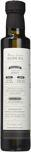 Miniatura 2 de Sutter Buttes Aceite de oliva virgen extra, con infusión de limón Meyer (botella de 8.5 fl oz) hecho a mano, AOVE gourmet artesanal prensado en frío