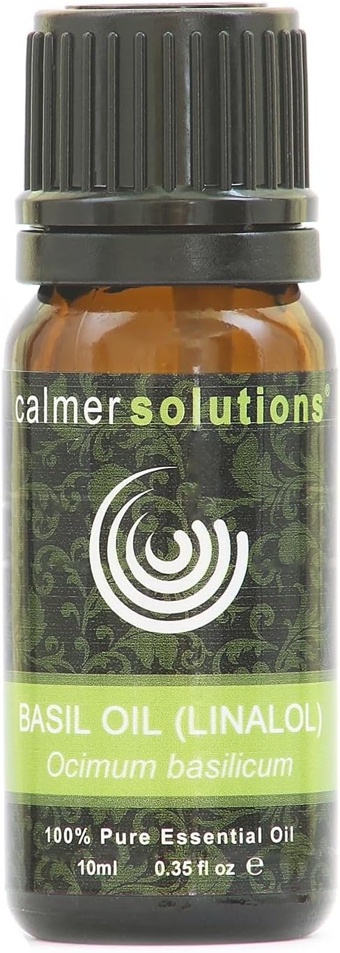 Basil Essential Oil 10ml – Sharp Herbal Aroma for Focus, Clarity & Energy – Pure & Natural – Steam Distilled and UK Bottled