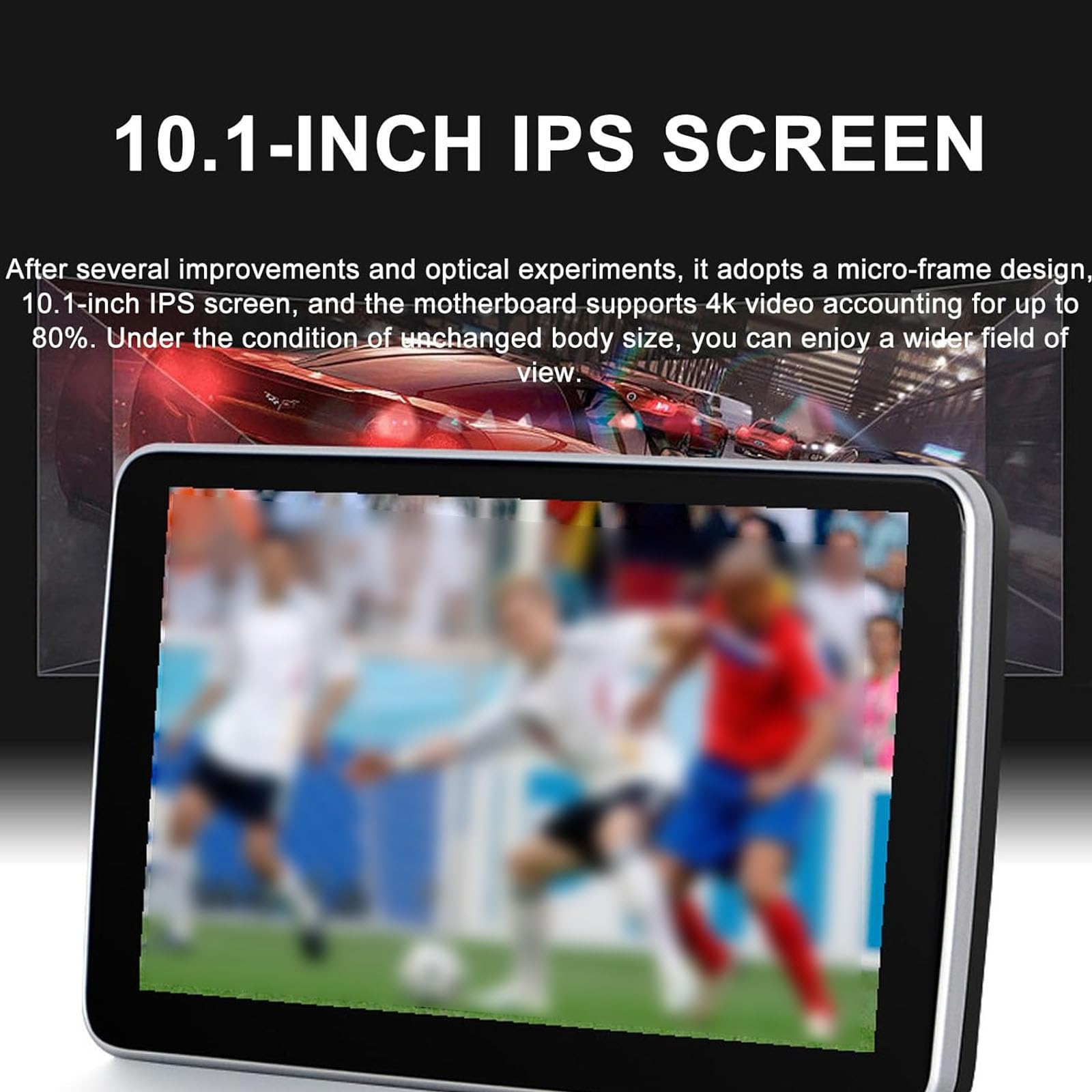 Monitor para Reposacabezas De Coche De 10,1" – Pantalla Táctil IPS HD, Compatible con Tarjeta TF/USB/FM, MP3/MP4/MP5 | Reproductor Multimedia para Entretenimiento En Los Asientos Traseros,2pc