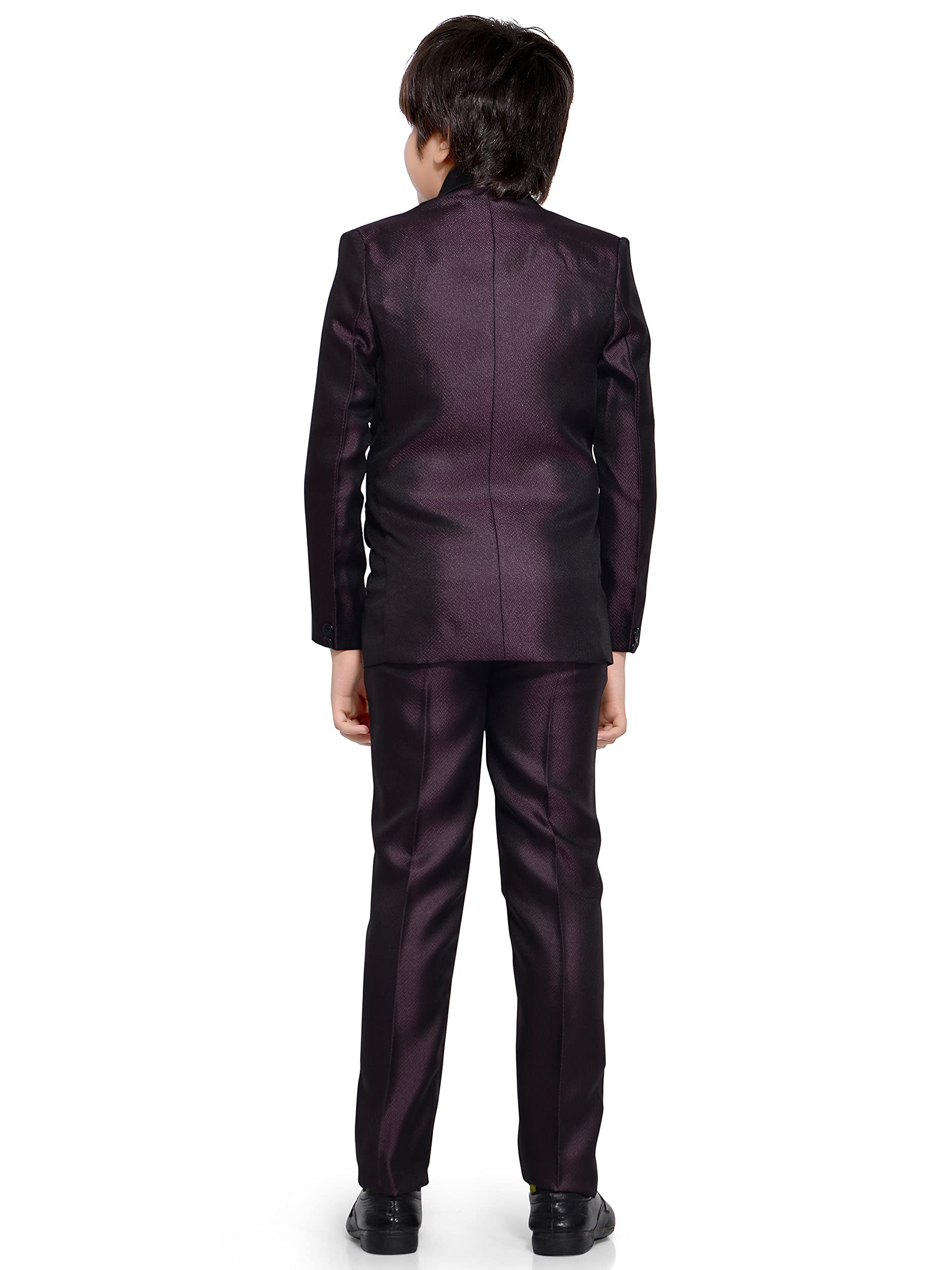 Jeetethnics Boys Purple Coat Suit Set with Waistcoat Shirt and Trousers (9091) 1