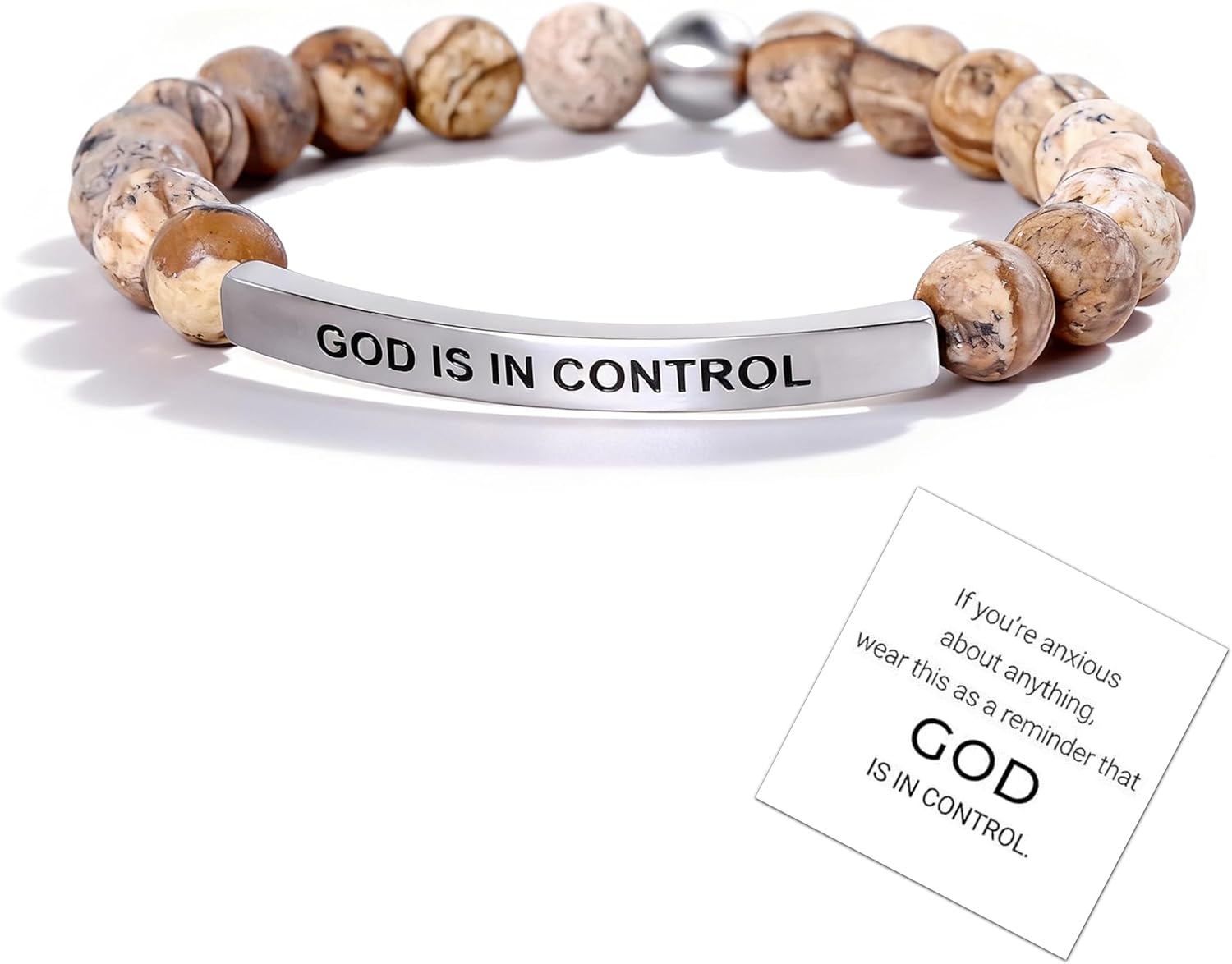 72ore God Is in Control Bracelet God Faith Bracelet Inspirational Gifts for Women Christian Jewelry Encourage Gift for Believers