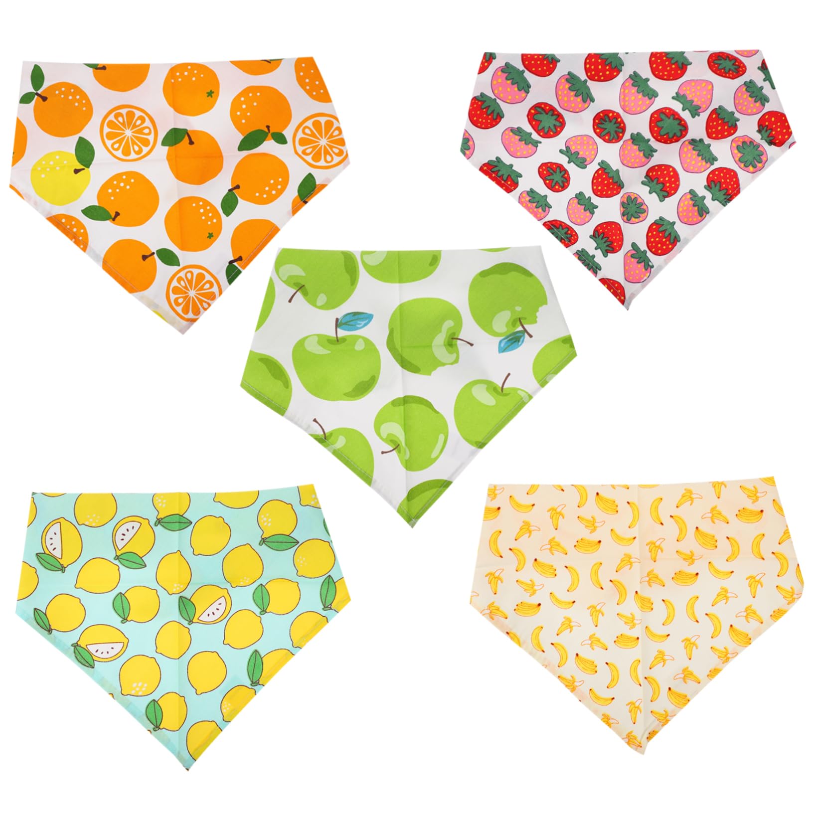 BESPORTBLE 15pièces Bandanas pour Animaux De Compagnie Écharpes Respirant avec Motifs De Fruits pour Chiens Et Chats Accessoires Colorés Et Confortables pour Petits Et Animaux