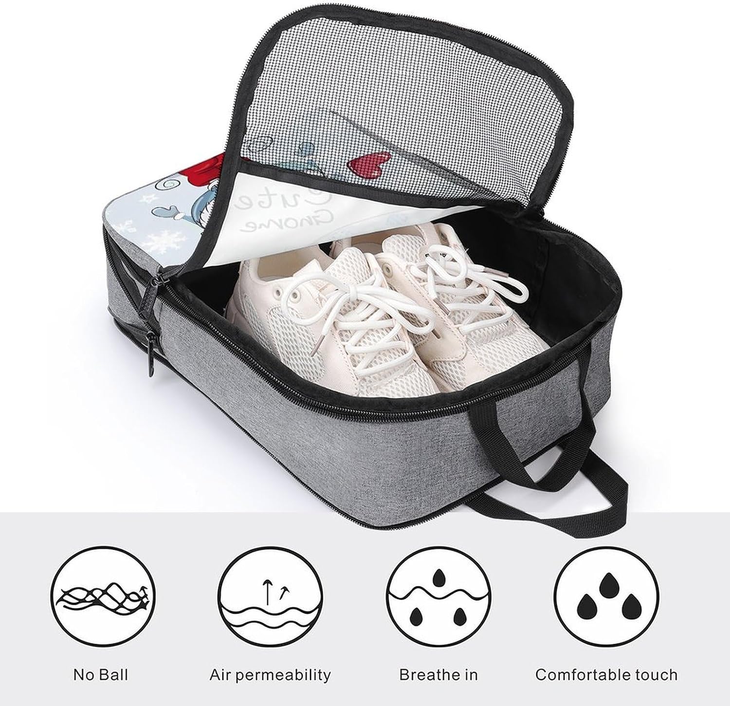 Cute Gnome Shoe Bag Portable Shoes Storage Bag Travel Luggage Shoe Organizer Waterproof Travel Shoe Pouch with Zipper Sneaker Bags Shoes Dust Bag for Men Women