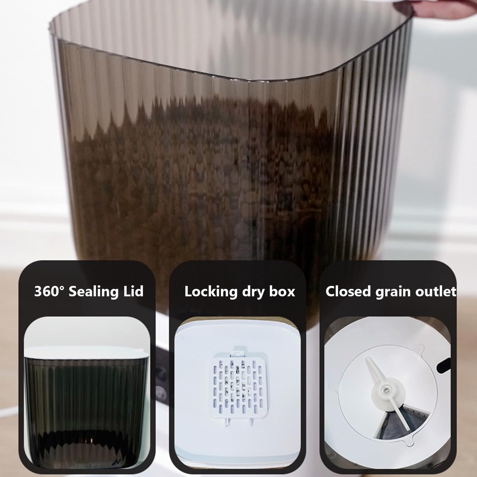 Distributore Automatico Cibo Gatti con App, 2.4G WiFi Dispenser Crocchette Gatto Fino A 5 Pasti/9 Porzioni al Giorno, Ciotole per Gatti in Acciaio Inox, 5L Dispenser Cibo Gatti,Dual