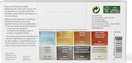 Vista 89 de Winsor & Newton - Cotman - Juego de acuarelas, 12 medias pastillas y pincel Juego de 6 tubos 0.3 fl oz