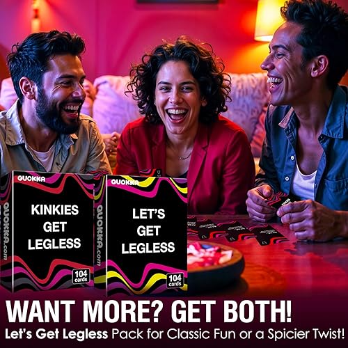 Miniatura 7 de QUOKKA Juegos de cartas para adultos Let's Get Legless Juegos para adultos extra atrevidos para la noche de juegos de fiesta con 104 tareas