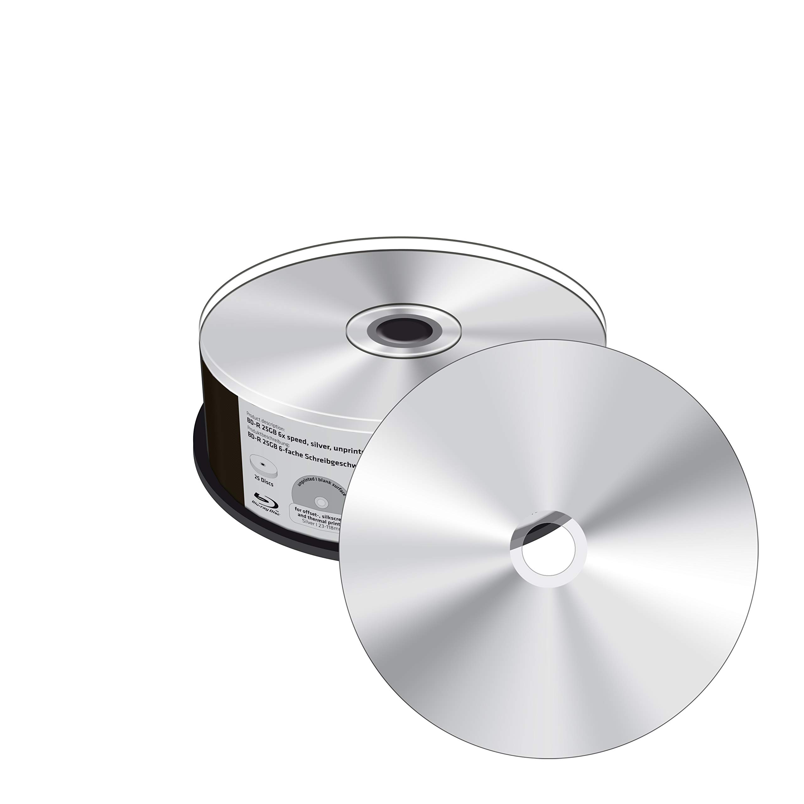 BD-R 25GB Lot de 25 boîtes à gâteaux à 6 Vitesses Argenté