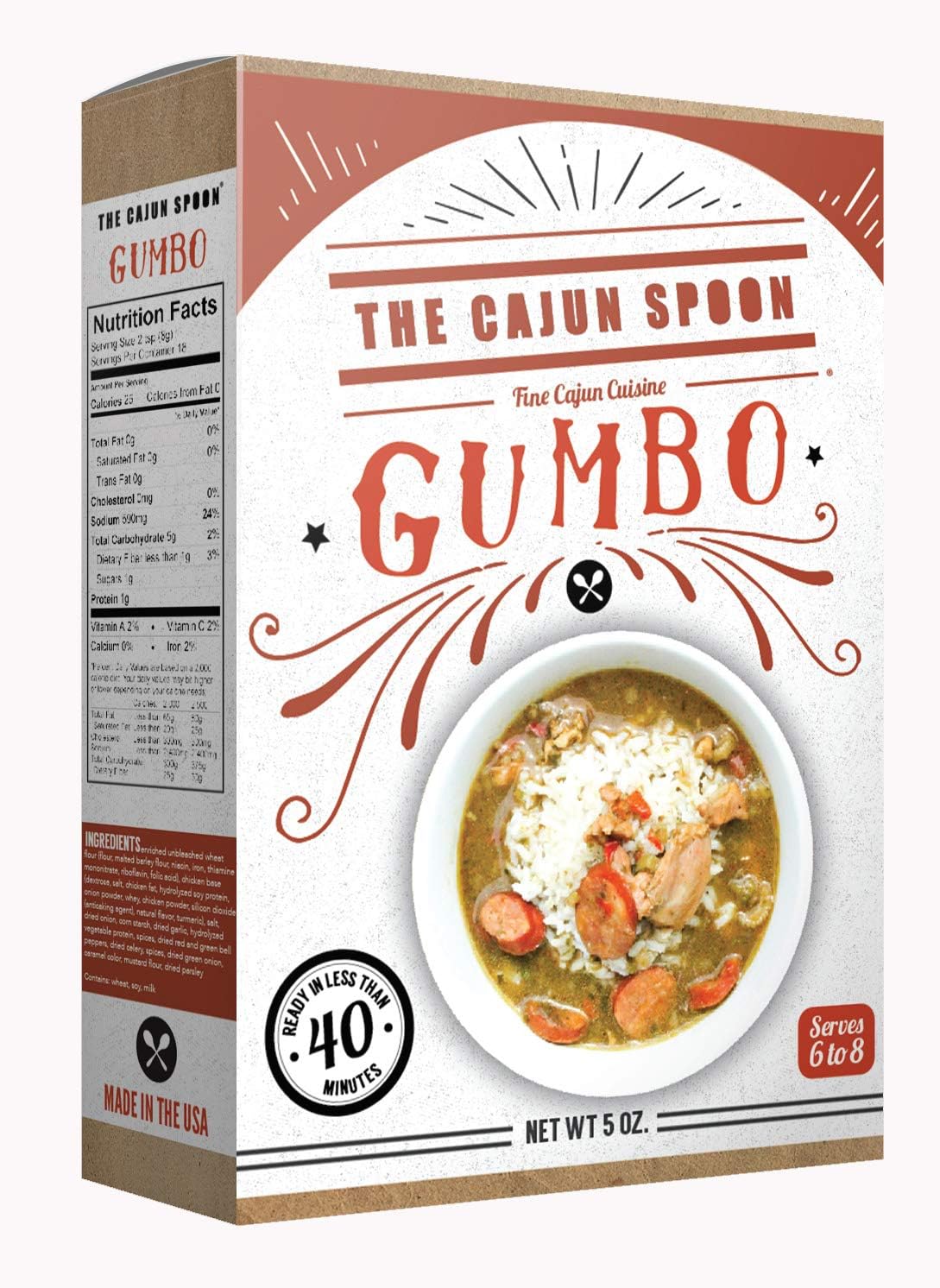 The Cajun Spoon Gumbo Mix, 5 Ounce Box