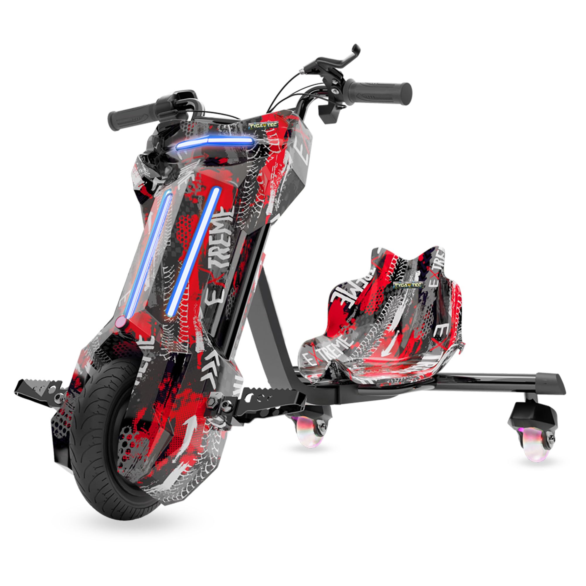 Tygatec 3-Wheel Drifter with LED Lights and Bluetooth for Kids Ages 6+Years,15 km/h Top Speed, 3-Hour Charge, 75 kg Weight Capacity