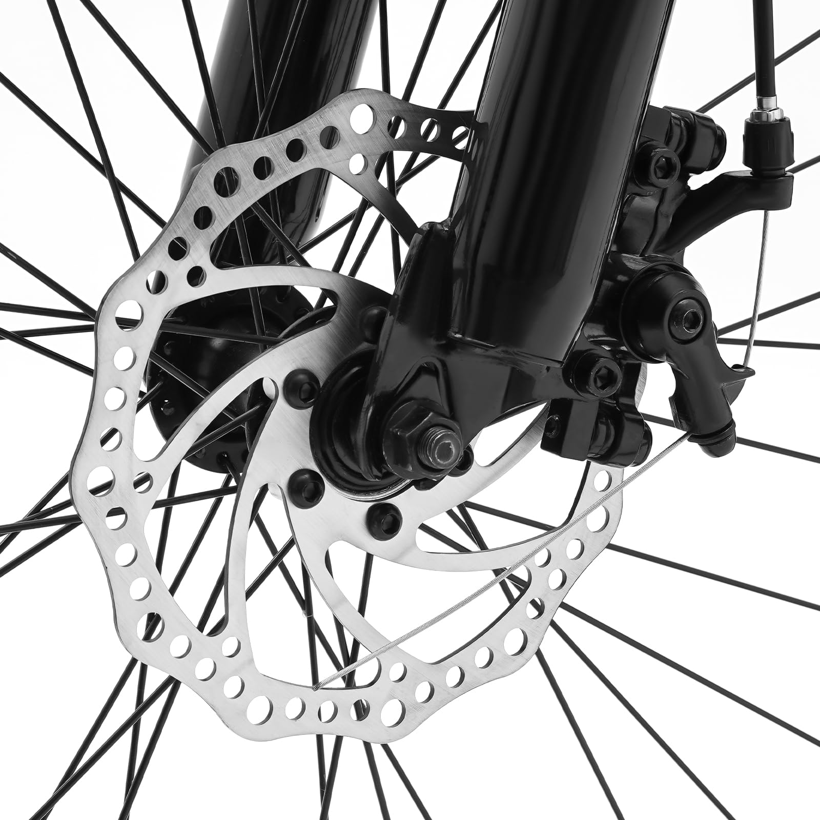 26 Zoll Fahrrads Mountainbike, 21 Gänge Schaltung Mountainbikes Scheibenbremse Fahrrad City Bike für Mädchen Jungen Herren und Damen, Schwarz