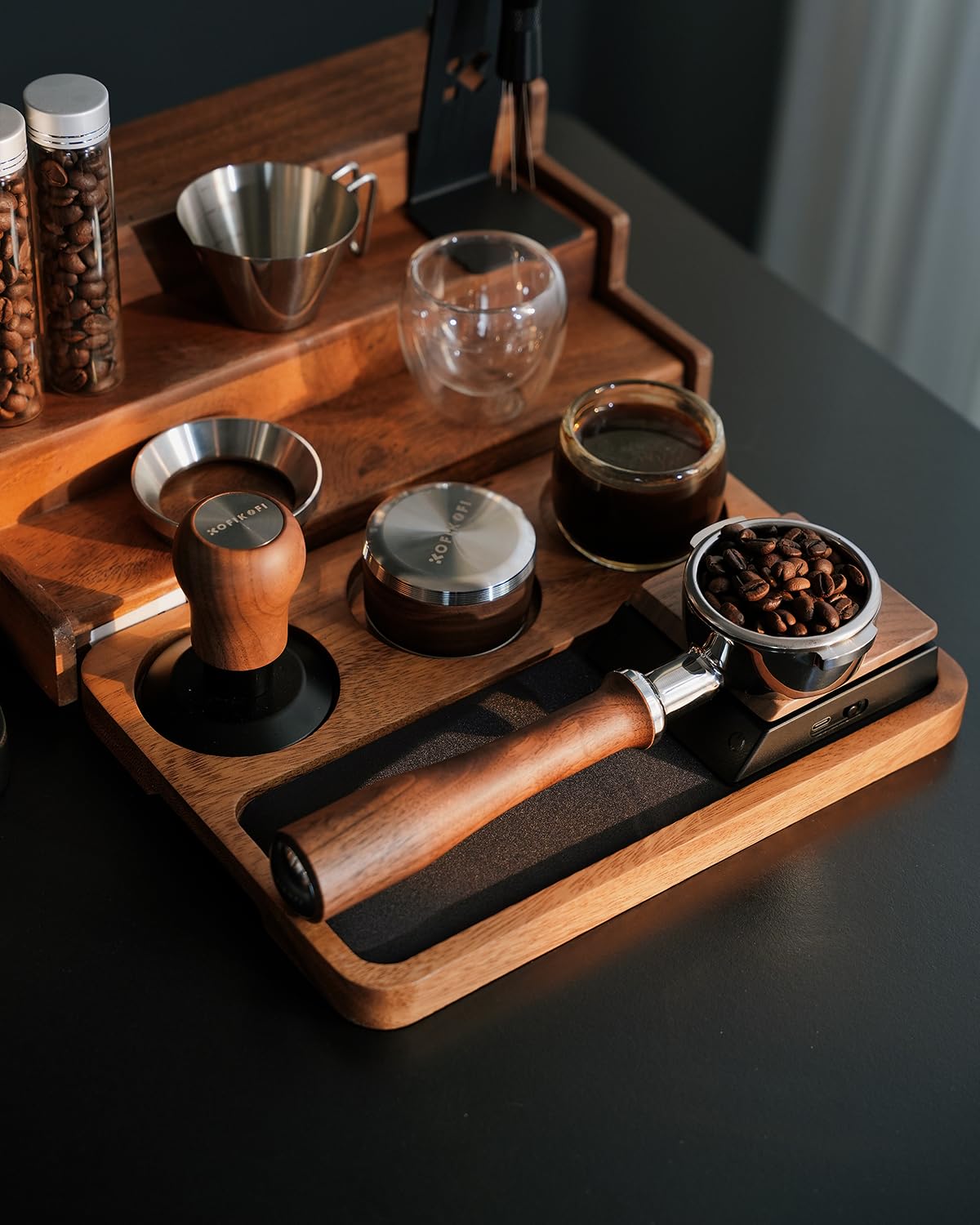 KOFIKOFI Portafiltro sin fondo de 58 mm, 2 orejas, filtro portafiltro sin fondo para cabezal de infusión E61, Flair 58, ECM, Rocket, Sanremo, Synesso, Slayer, VBM Cafetera con cesta de filtro de acero