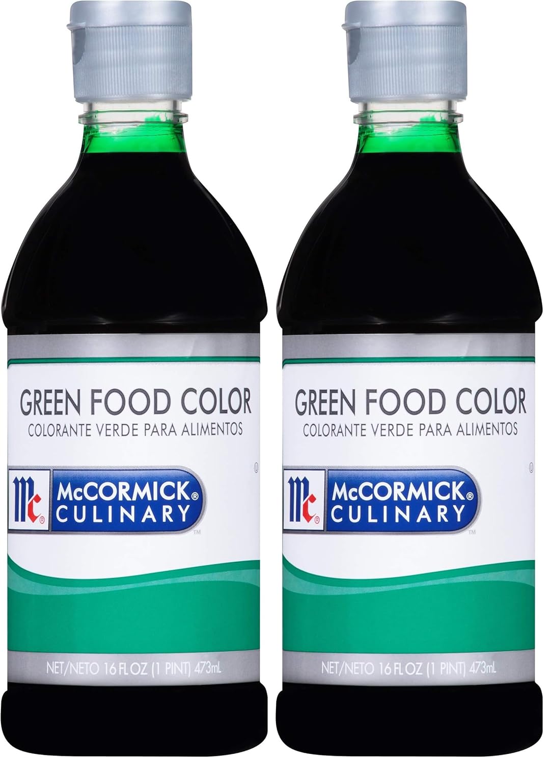 McCormick Culinary Green Food Coloring,- One 16 Fluid Ounce Green_Liquid Food Coloring, Add Vivid Green Color to Cakes, Cookies, Icings and More,16 fl oz (Pack of 2)