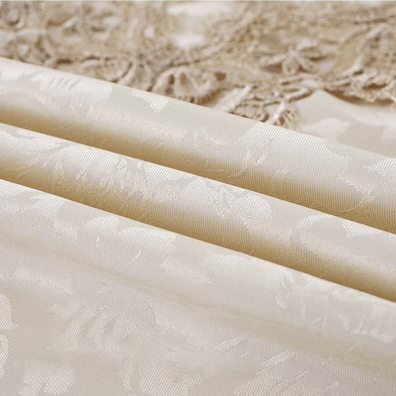 Tischband Herbst, Tischtuch für Biertisch aus Polyester Spitzenmuster Hellbraun 40x220CM für Abendessen Hochzeit Dekor