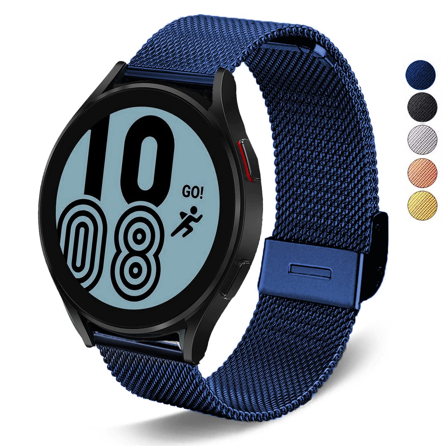 DEALELE Compatible with Samsung Galaxy Watch 7 / FE / 6/6 Classic / 5/5 Pro / 4/4 Classic / 3 41mm / Huawei GT3 / GT2 42mm, 20mm Stainless Steel Metal Mesh Replacement Strap for Women Men