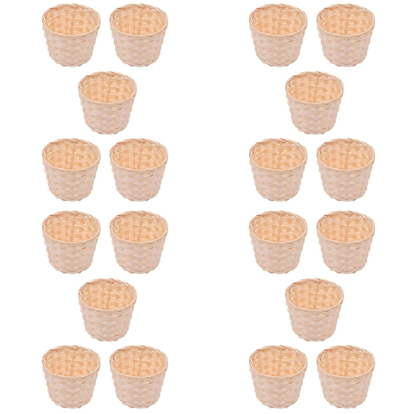 Hndhbfgrt 20PCS Mini Woven Baskets Without Handles for Party Favors Crafts Decor Suitable for Various Occasions(7.5X6cm)