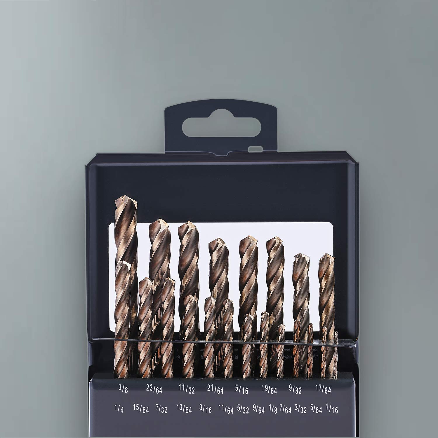 Lichamp 21-Piece HSS Cobalt Drill Bit Set (1/16" to 3/8") – M35 High-Speed Steel, 3-Flute Design for Drilling Hard Metals & Cast Iron – Includes Metal Case