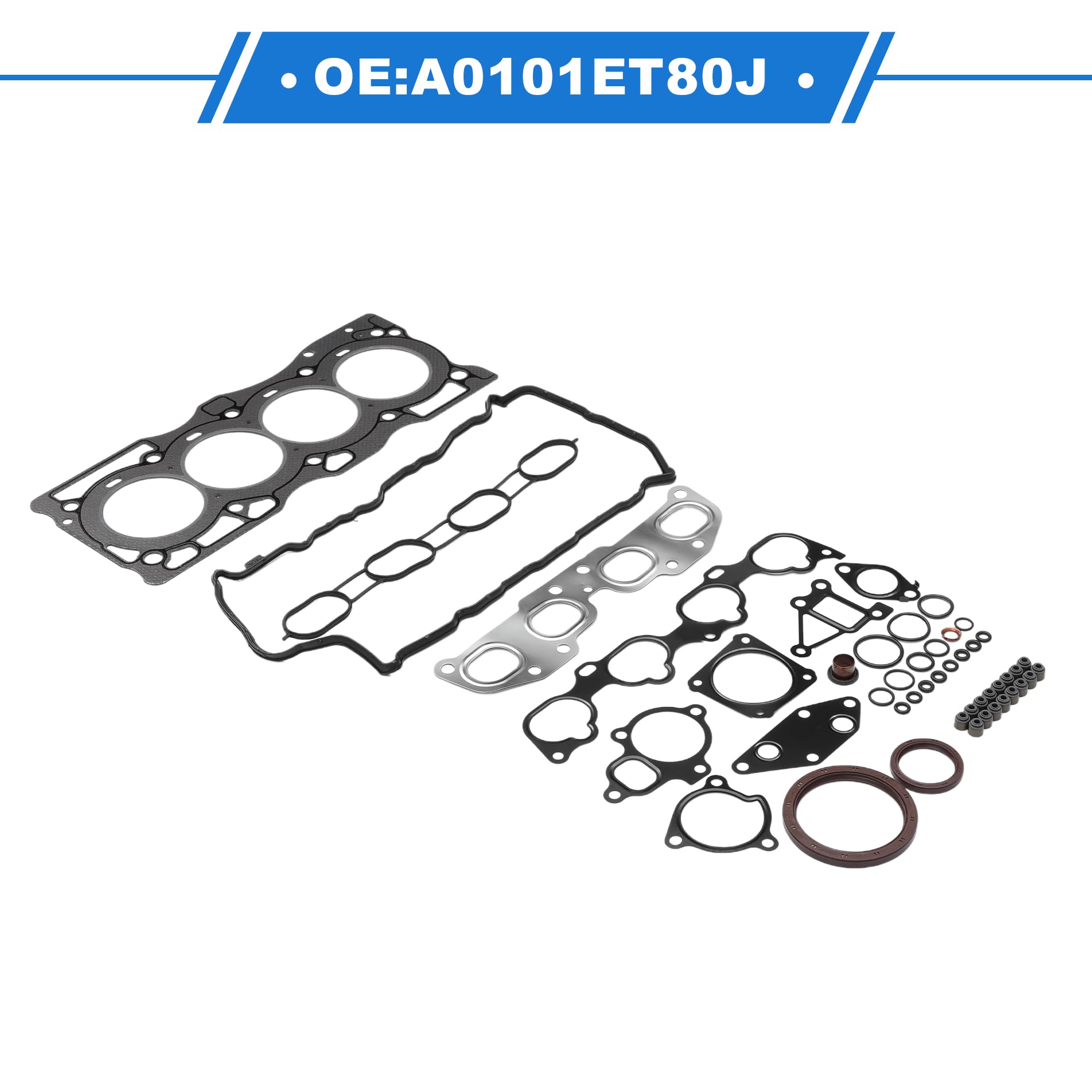 Juego De Juntas De Culata Para Nissan QR25/T31 1 Juego | Material: Metal Y Caucho, OE: A0101ET80J, Resistencia A Altas Temperaturas, Buena Elasticidad, Fácil Instalación