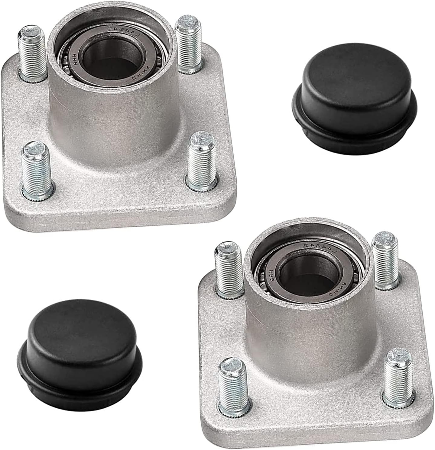 Golf Cart Front Wheel Hub Assembly with Hub Bearing/Oil Seal/Nuts/Dust Cover for EZGO PDS&TXT/Medalist Gas & Electric 2001-Up, Replace OEM# 70895G01, L44643(Pack of 2)