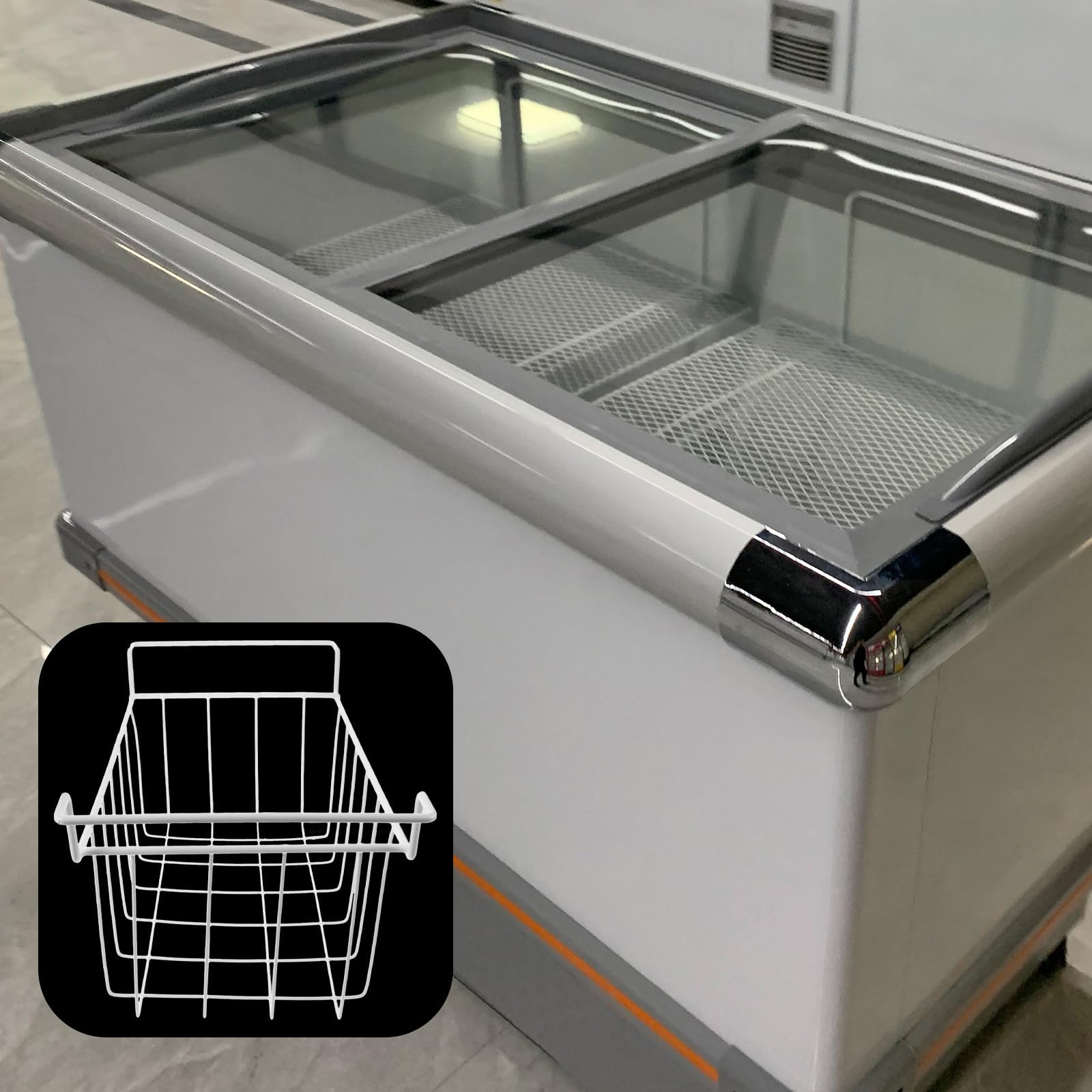 VALICLUD Panier de Congélateur Coffre en Fer Blanc Suspendre, Optimisation D'espace et Nettoyage Facile pour Organiser Le Rangement Cuisine