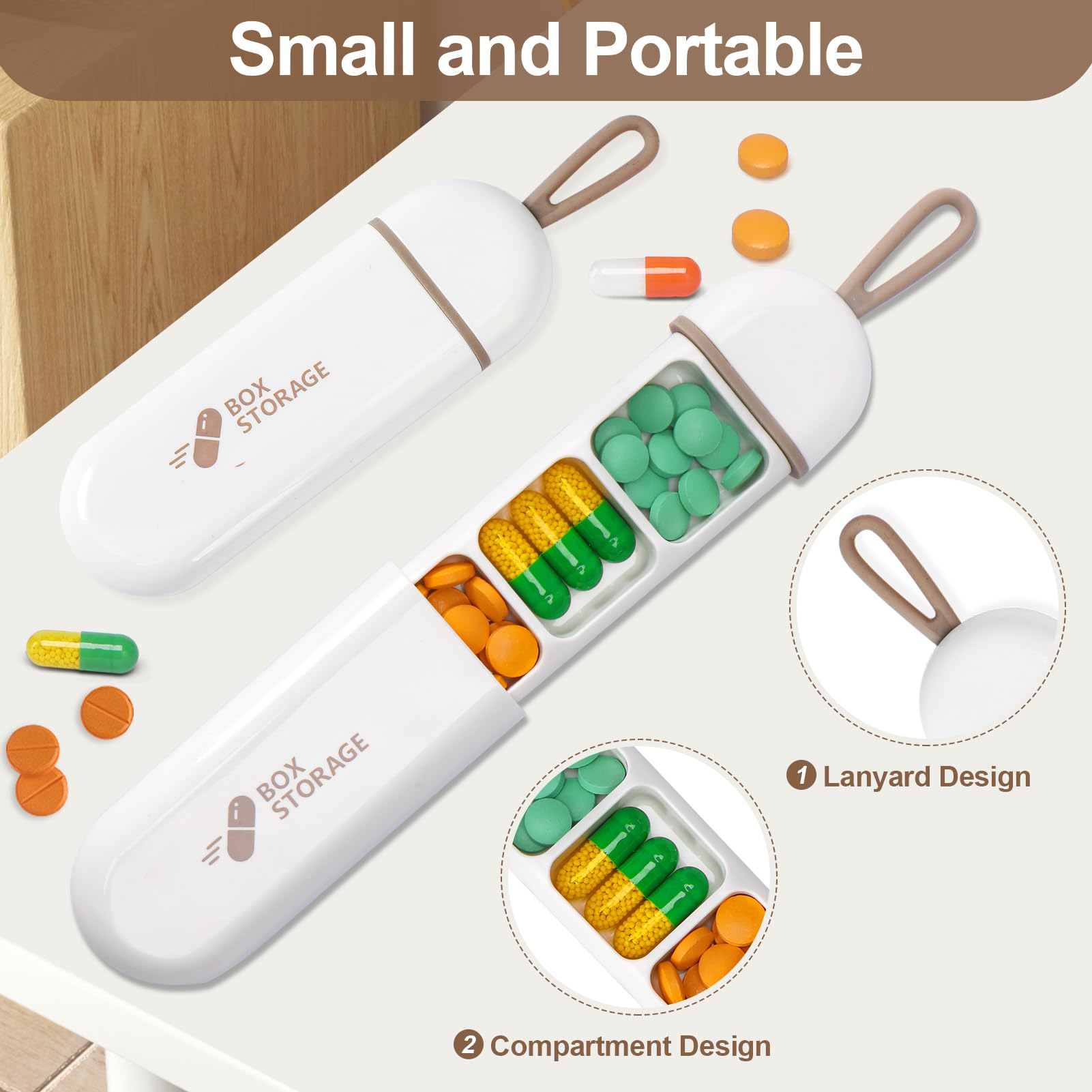 Snapklik.com : Travel Pill Organizer, Portable Pill Container Mini ...