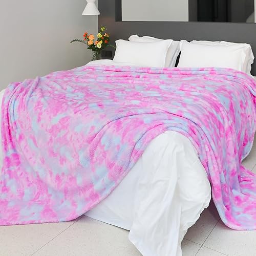 Miniatura 132 de MUGD Mantas suaves mullidas de forro polar para cama individual, manta cálida para cama Morado y blanco