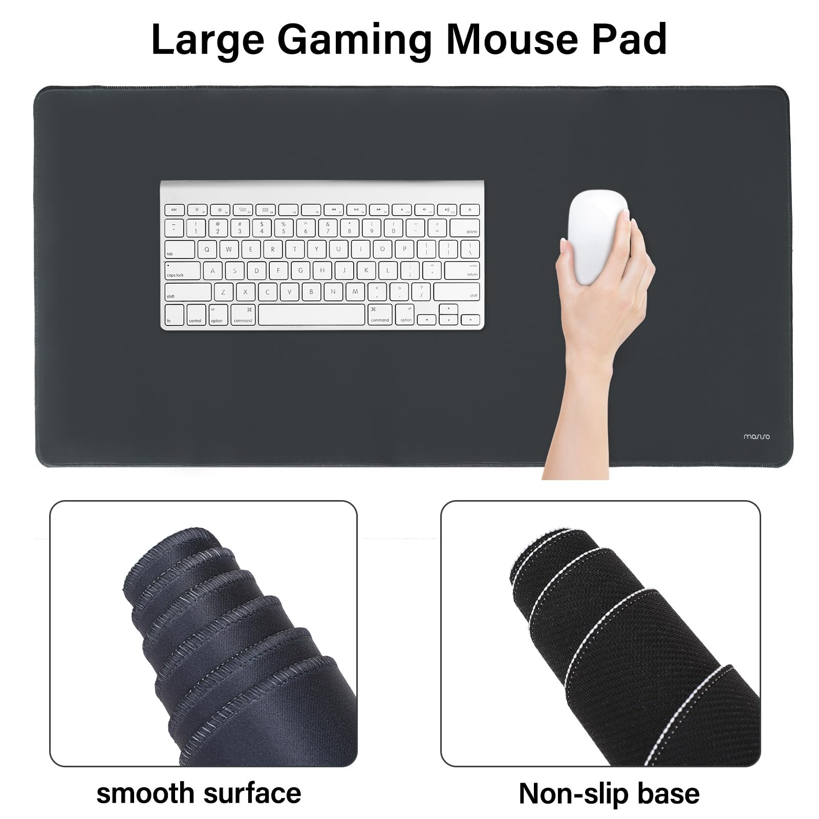 MOSISO Podkładka pod mysz z podpórką pod nadgarstek, mata biurkowa ergonomiczna, pianka memory, grafitowy