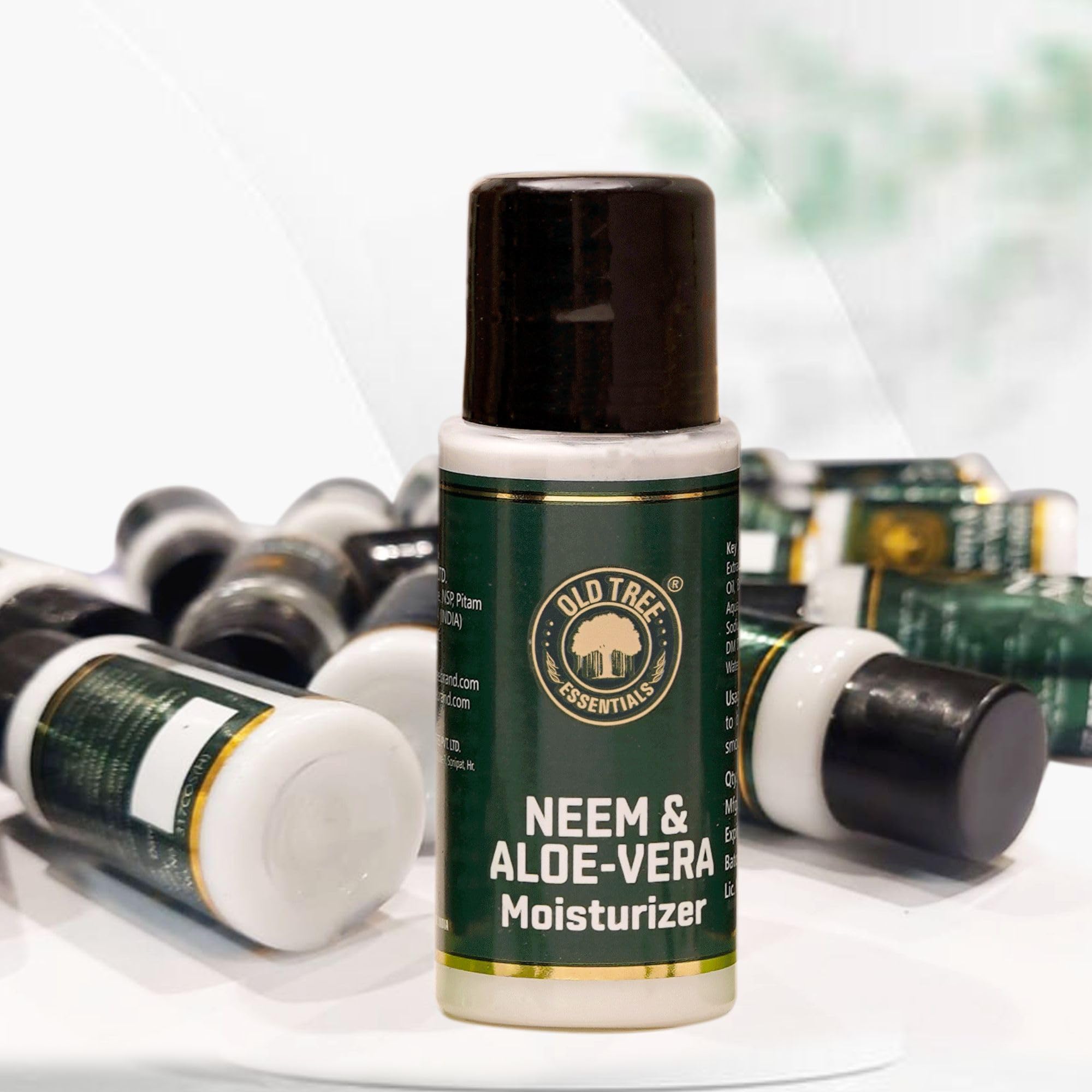 Old Tree Neem & Aloevera Moisturizer for Hotel | Hotel Guest House Toiletries Kit | Small Pack for Hotel Room | Hotel Accessories, Pack of 100 Pcs - Travel Size Moisturizer 20 ml
