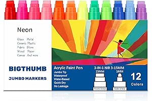Jumbo Graffiti Neon Acrylic Paint Markers: Color Your World with Brilliance