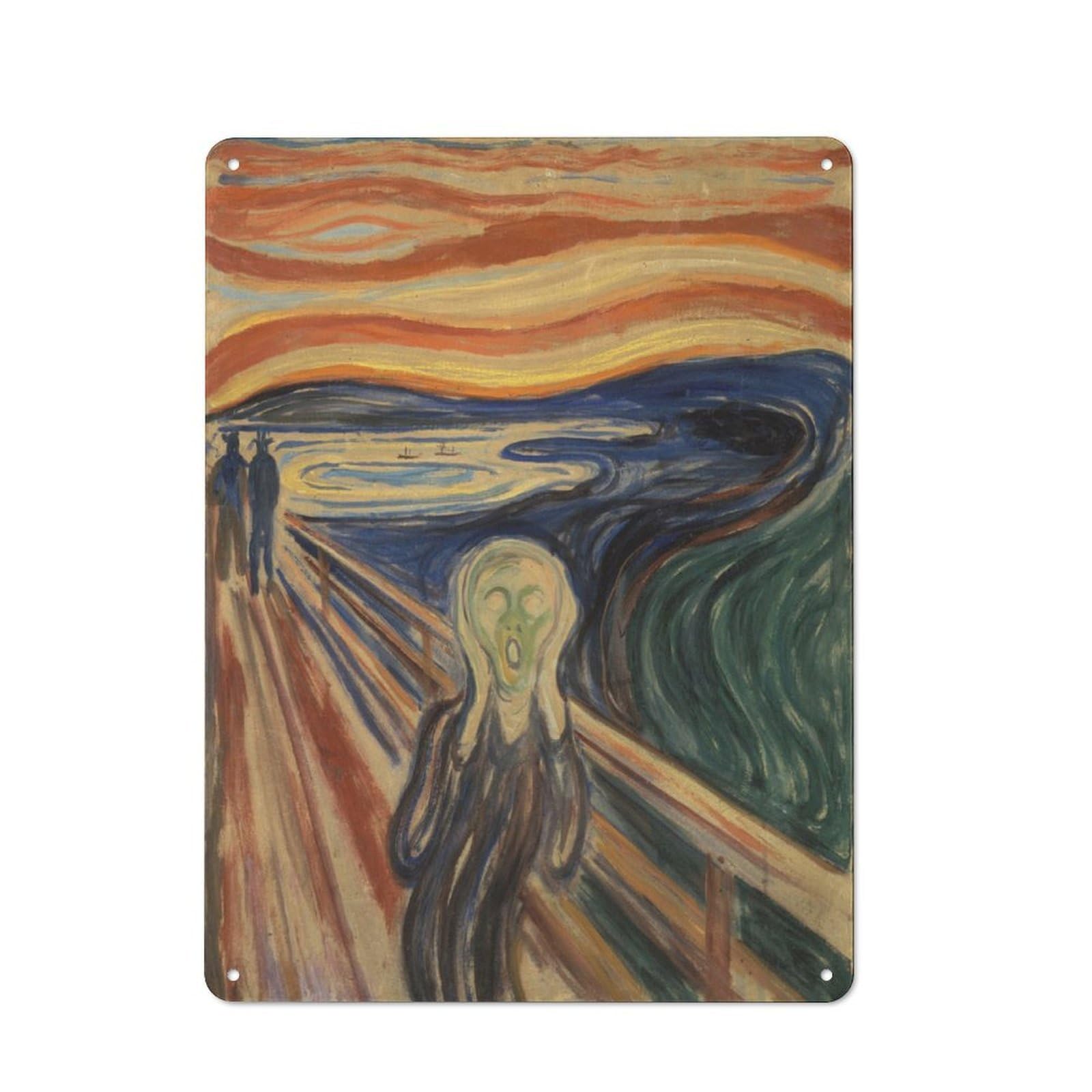 Junmoney The Scream Vintage Tin Sign 40X30cm With For Guest Room Or Hallway, Suited To Wall Displays In Guest Rooms And Hallways