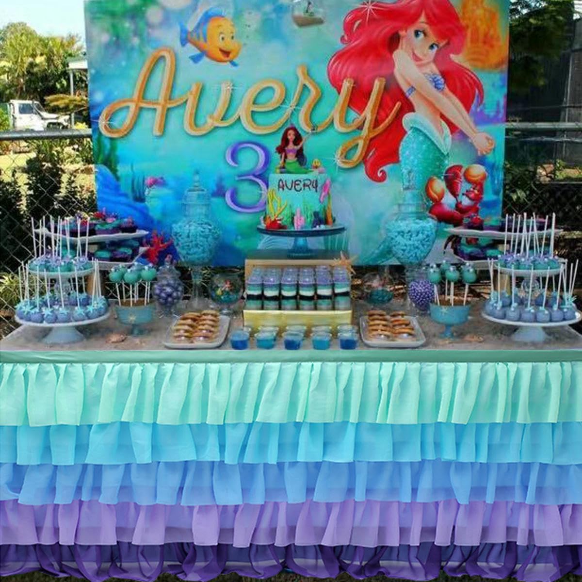 77 cm w kształcie fali siatka puszysta tutu tiulowa spódnica stołowa szyfonowa spódnica stołowa ślub na baby shower impreza falbana plisowana spódnica na stół