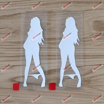 2X White 4 Sexy Lady Devil Girl Decal Sticker Naked Underpants Car Vinyl b