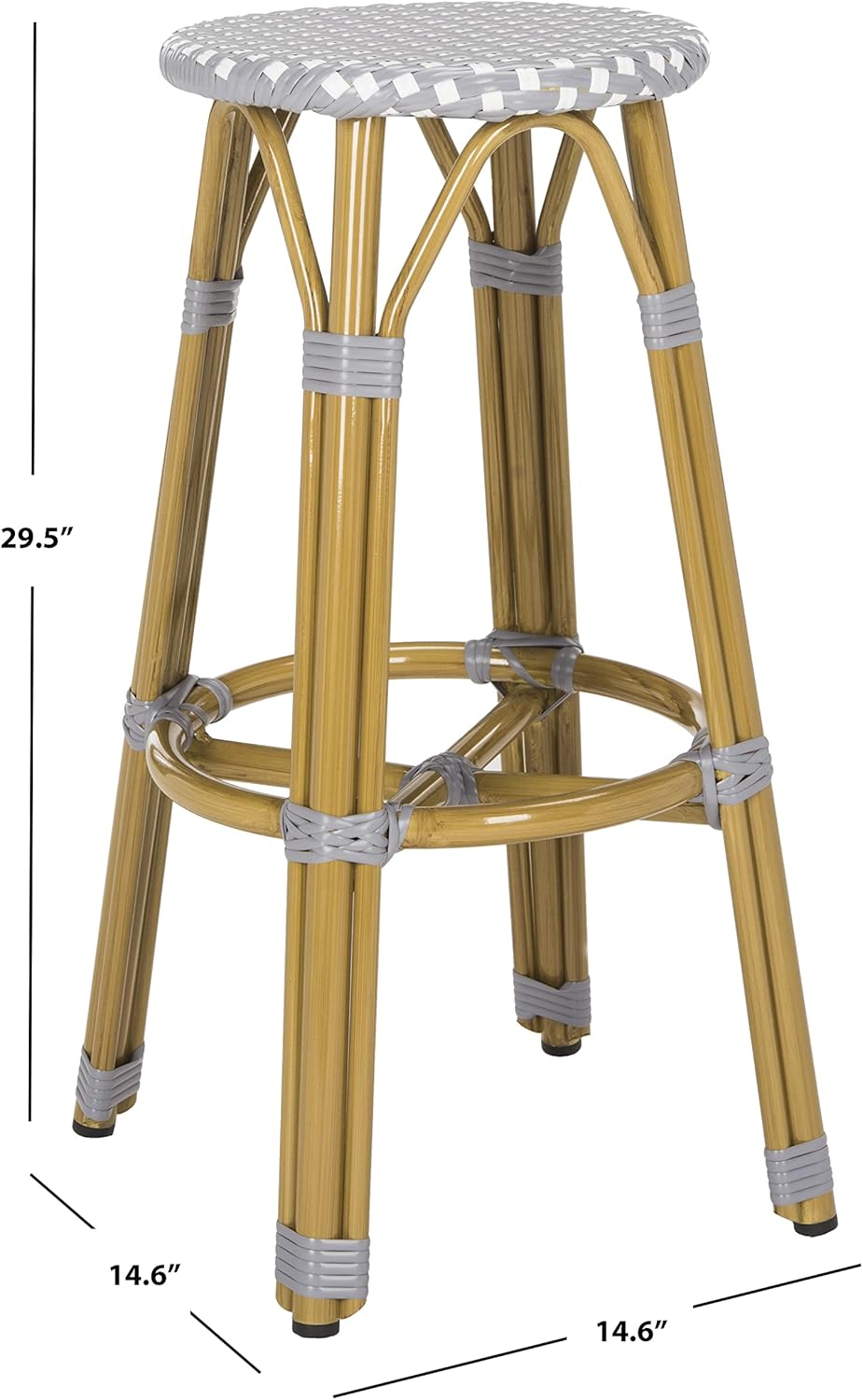 Safavieh PAT4018A Collection Kelsey Navy and White Indoor/Outdoor Bar Stool