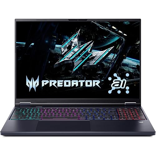 Acer Predator Helios Neo 16" WQXGA 240Hz AI Gaming Laptop Intel Core Ultra 9 275HX 16GB RAM 1TB SSD NVIDIA GeForce RTX 5070Ti Graphics Abyssal Black