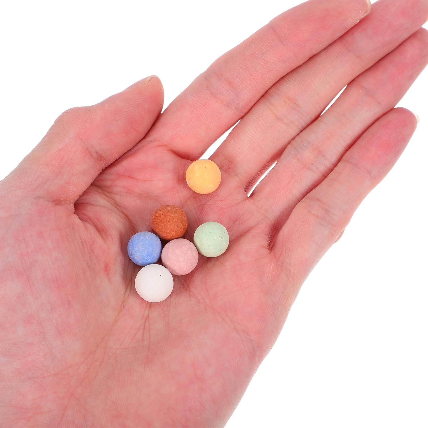 GANAZONO Colorful Calcined Clay Pebbles for Indoor Plants and Succulent Hydroponics, Large 11-12mm Decorative Terrarium Gravel for Garden Soil and Drainage, 1lb Pack