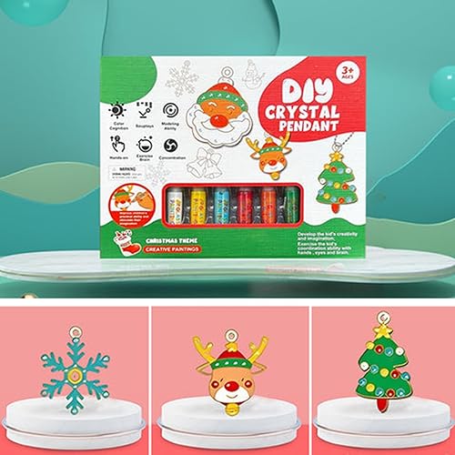 Miniatura 4 de Juego de manualidades y manualidades de pintura de cristal, kit de pintura de cristal, arte de bricolaje para niños, kit de llaveros de pintura de