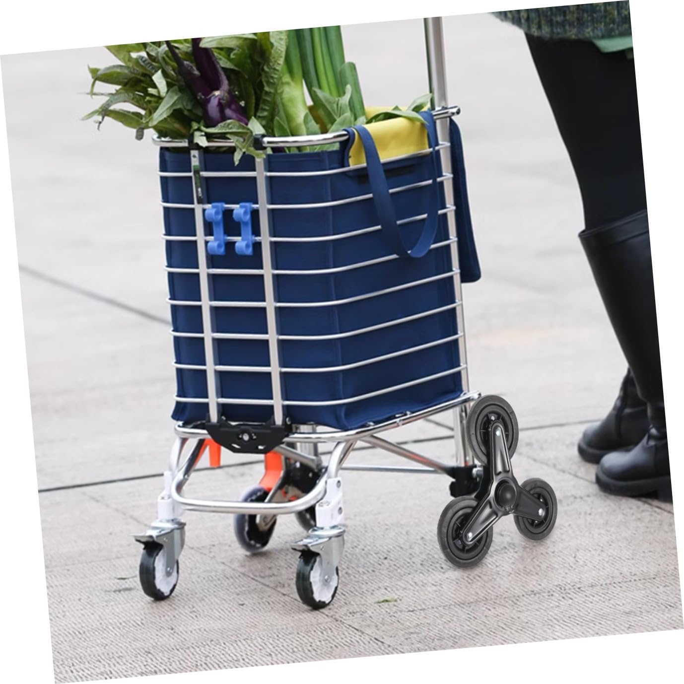 Ruedas Triangulares para Carretilla de Mano, Par Negro | Eje y Rodamientos, Plástico E Hierro, para Carritos de Compra y Verduras, Repuesto Portátil Ligero