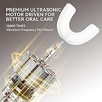 Vista 4 de Cepillo de dientes eléctrico automático ultrasónico para adultos, cepillo de dientes en forma de U, limpieza bucal de 360°, 5 modos