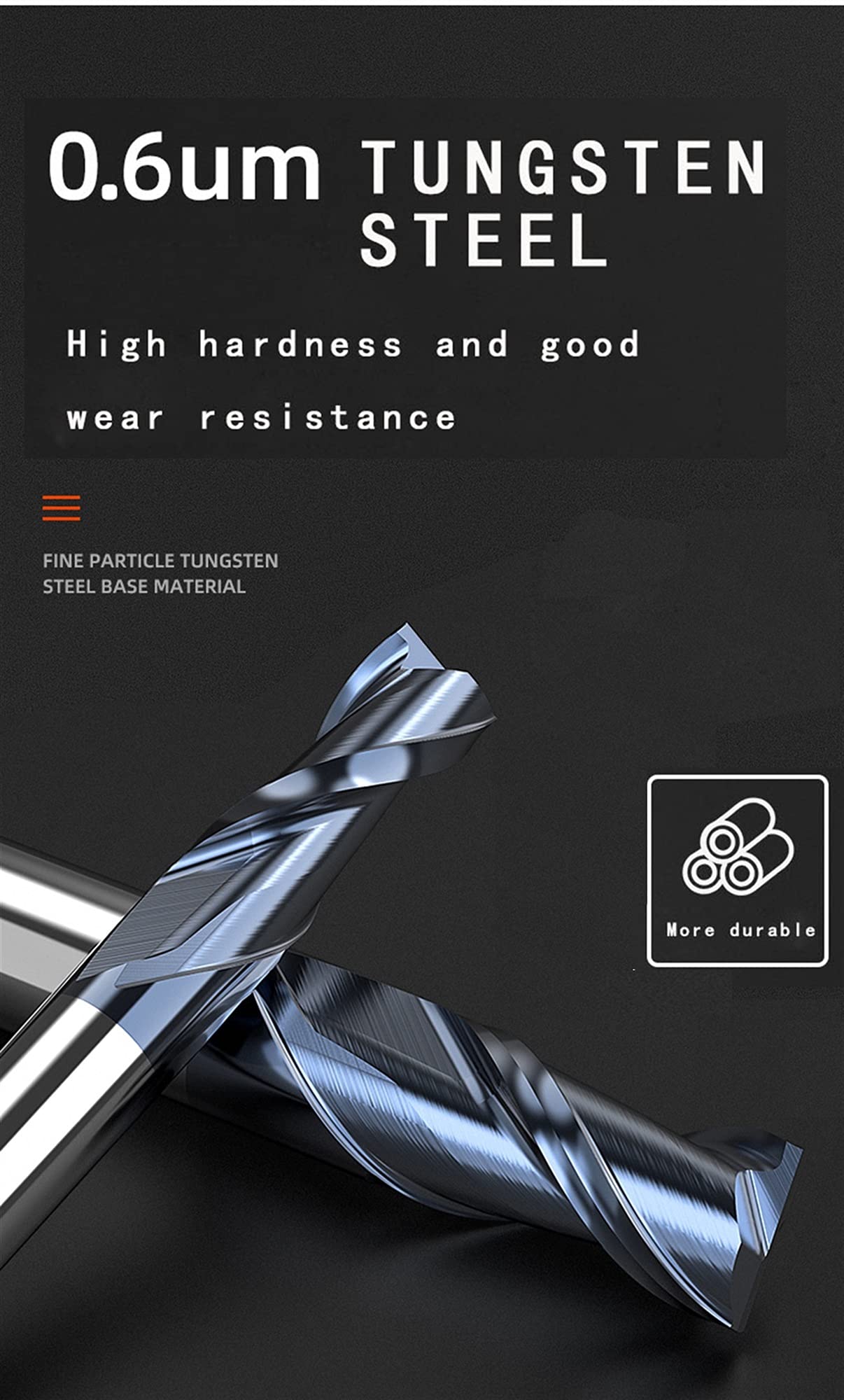 TTT Espiga HRC50 2 FLUTE ENDMILLS CNC Herramientas de corte CORTE Aleación de carburo fresado Tungsteno Acero cortador de fresado ( Cutting Edge Diameter : 10pcs , Dimensions : 2X4DX50L 2F )