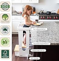 Vista 6 de Little Partners Torre Plegable para Niños Pequeños, Torre de Aprendizaje Explore 'N Store Montessori Torre de Cocina de Pie con Plataforma